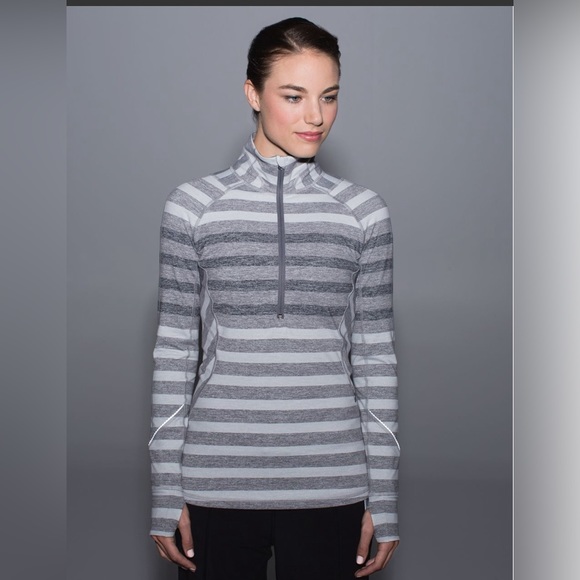 L-12 🍋Lululemon🍋Race Your Pace 1/2 Zip
Marshmallow Stripe Heathered Slate - Picture 3 of 7
